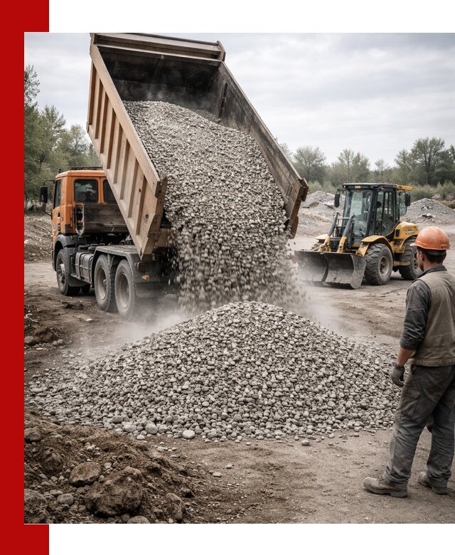 Доставка щебня в Инте крупными и мелкими фракциями