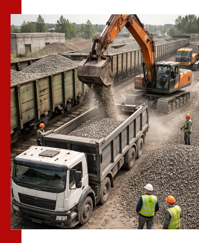 Железнодорожный щебень фракция 25–60 для поставок в Инте