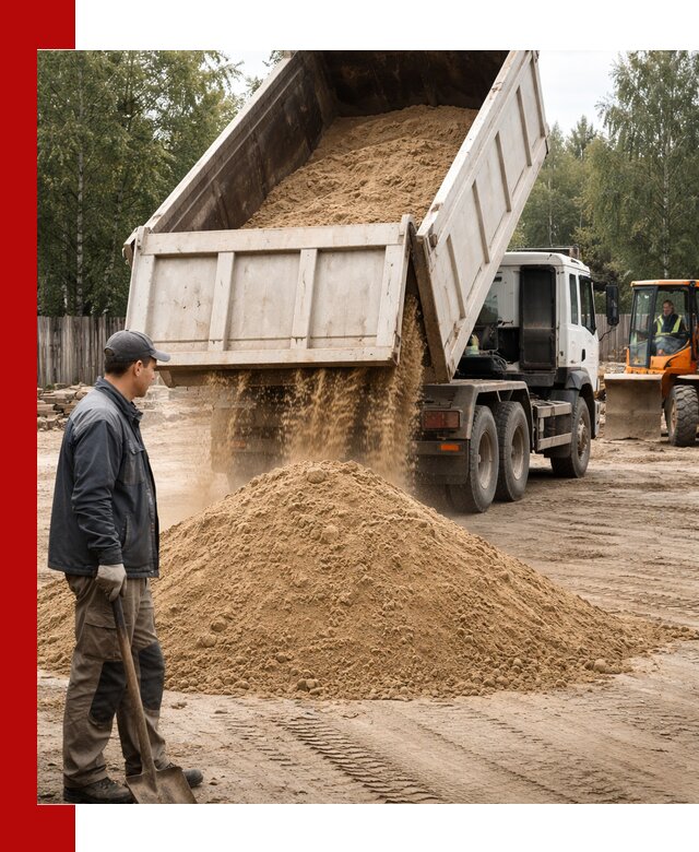 Доставка и продажа песка с разгрузкой в Инте