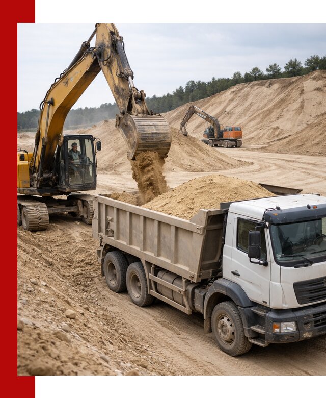 Доставка карьерного песка с самосвалами и разгрузкой в Инте