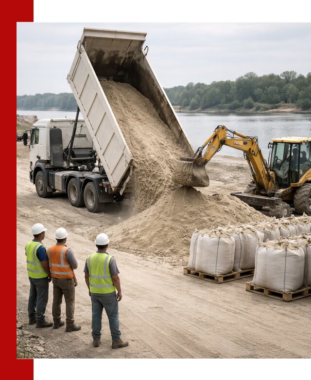 Доставка речного песка в Инте самосвалами и погрузкой