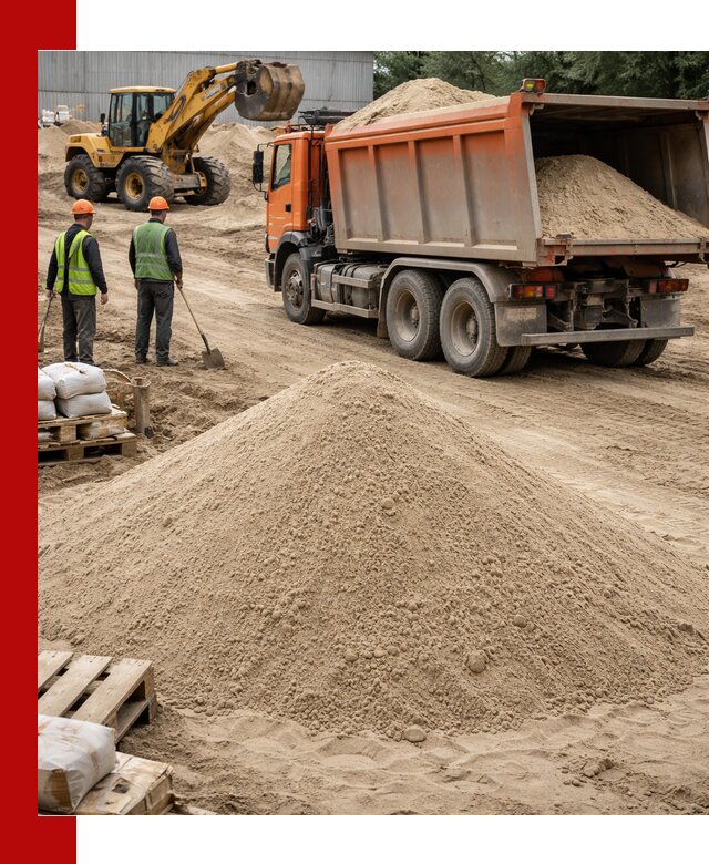 Доставка и продажа мытого речного песка в Инте