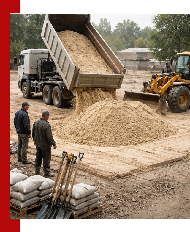 Доставка мытого песка в Инте с самосвалами по выгодной цене