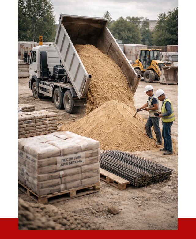 Песок для бетона в Инте от 2536 р. с доставкой, ПРОНЕРУДИнт