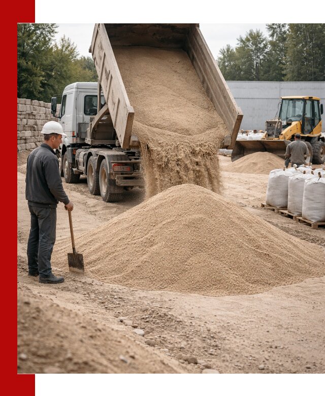 Кварцевый песок фракция 0–3 мм с доставкой в Инте