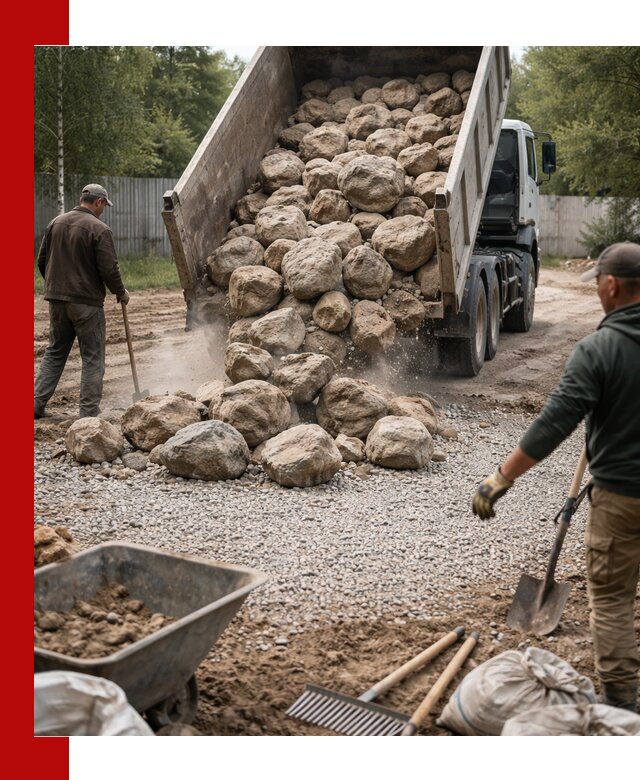 Доставка и укладка булыжника в Инте