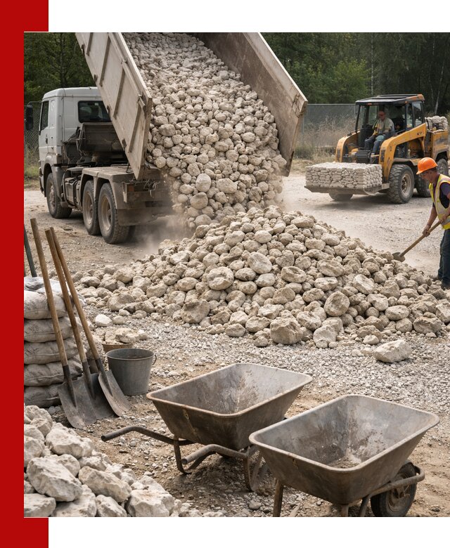 Доставка и продажа бутового известнякового камня в Инте