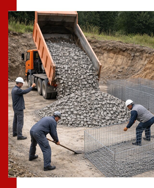 Камень для габионов с доставкой в Инте быстро и надёжно