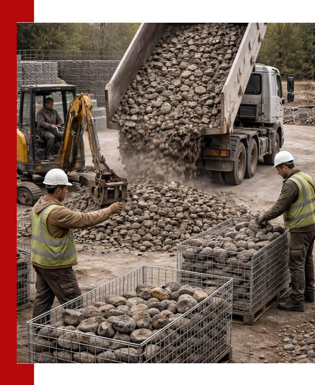 Камень для габионов фракция 100–201 в Инте