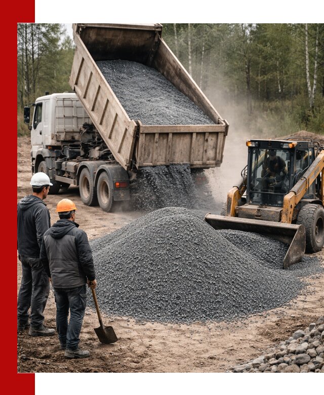 Гранитный отсев 0-5 с доставкой и разгрузкой в Инте