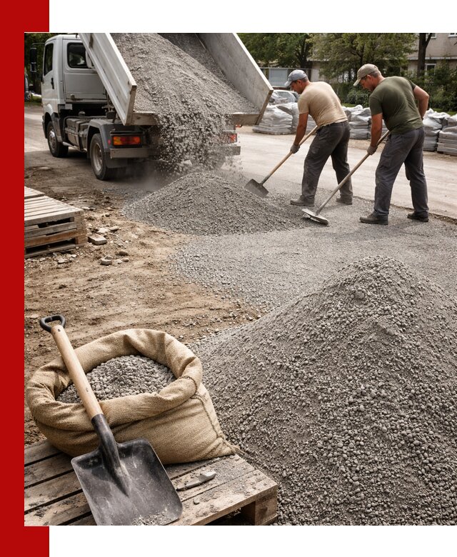 Отсев для тротуарной плитки в Инте — доставка и укладка