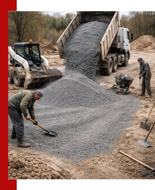 Отсев для подсыпки в Инте — доставка и подсыпка на участок