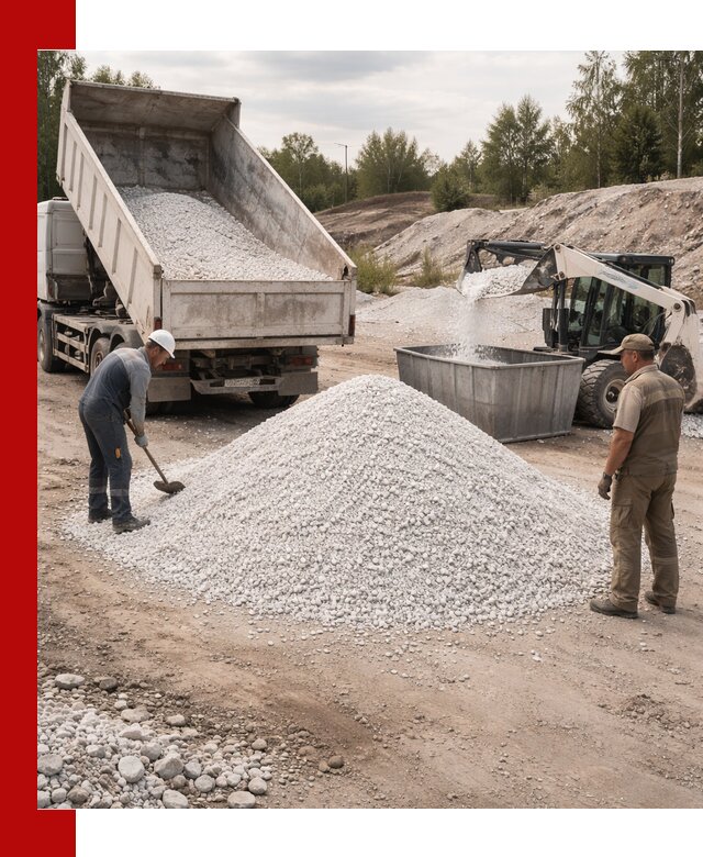 Доставка и продажа белой мраморной крошки в Инте