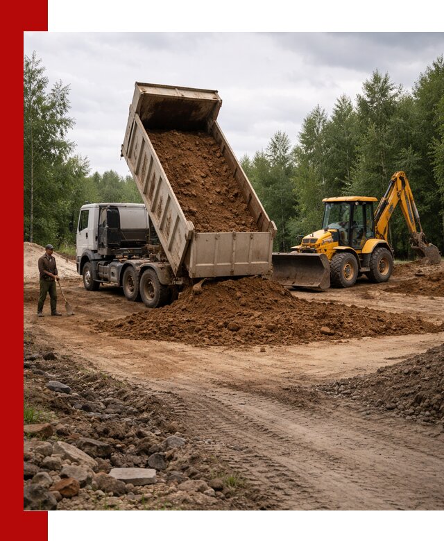 Доставка суглинка самосвалами в Инте подсыпка и планировка