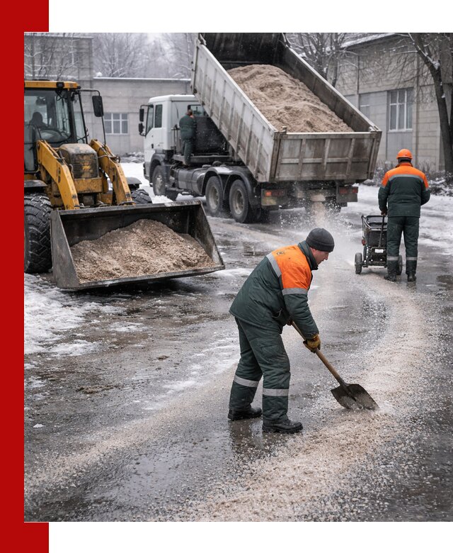 Реагент против гололеда с доставкой и нанесением в Инте