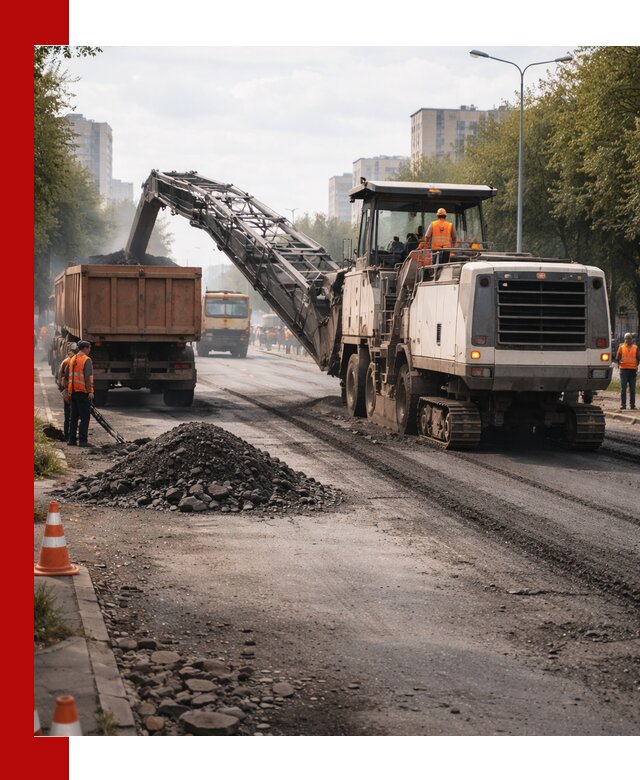 Фрезерованный асфальт в Инте — удаление и вывоз старого покрытия