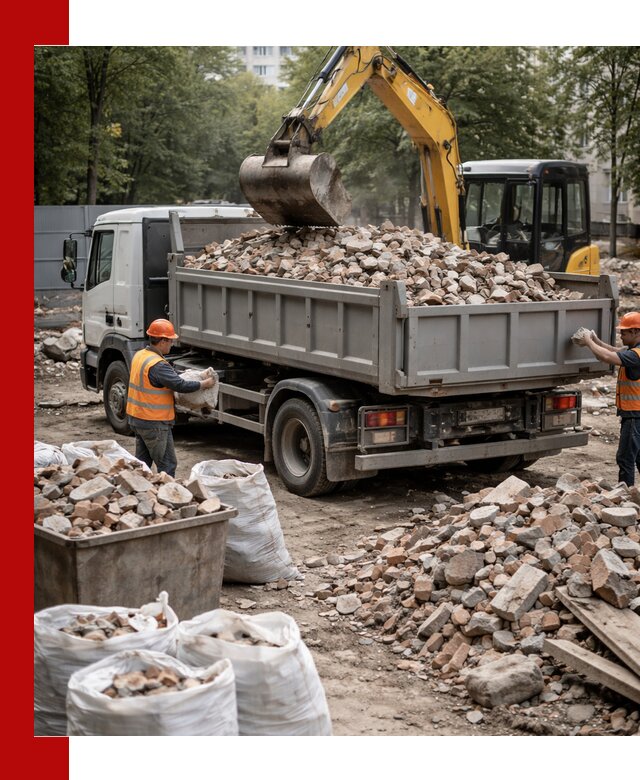 Вывоз строительного мусора в Инте с самосвалами и контейнерами