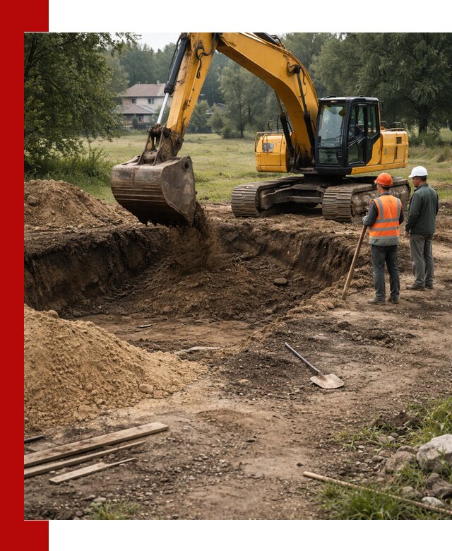 Рытье котлована под фундамент в Инте (быстро и недорого)