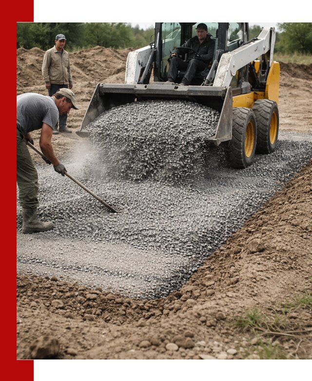 Устройство щебеночной подушки в Инте для дорог и фундаментов